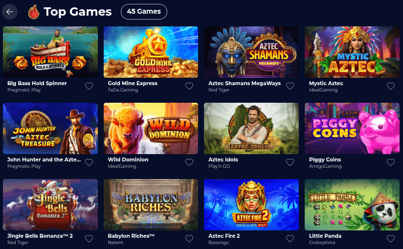 Aztec Paradise Casino Game Library